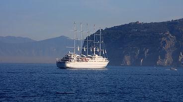 Boat sailing on the open sea