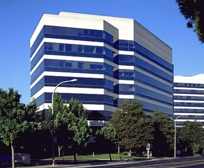 Office building surrounded by trees